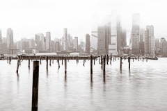 NYC In de ochtend mist